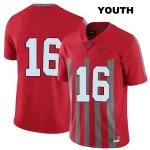 Youth NCAA Ohio State Buckeyes Cameron Brown #16 College Stitched Elite No Name Authentic Nike Red Football Jersey FB20I36VX